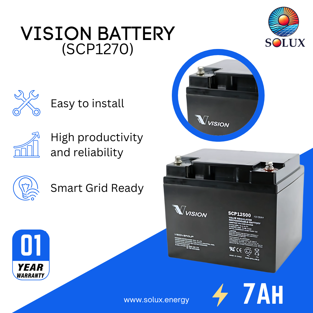 This is an image of Vision 12V 7Ah Battery Sealed Lead-Acid AGM